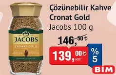 JACOBS ÇÖZÜLEBİLİR KAHVE CRONAT GOLD 100 G